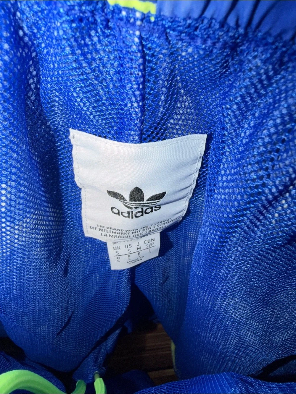 Adidas Men’s Blue & Neon Green Floral Swim Trunks Athletic Shorts